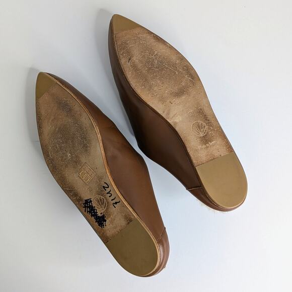 Coclico Dia Mule Shearling Slides 38 Brown Leather Quiet Luxury Cozy Chic - Picture 9 of 13